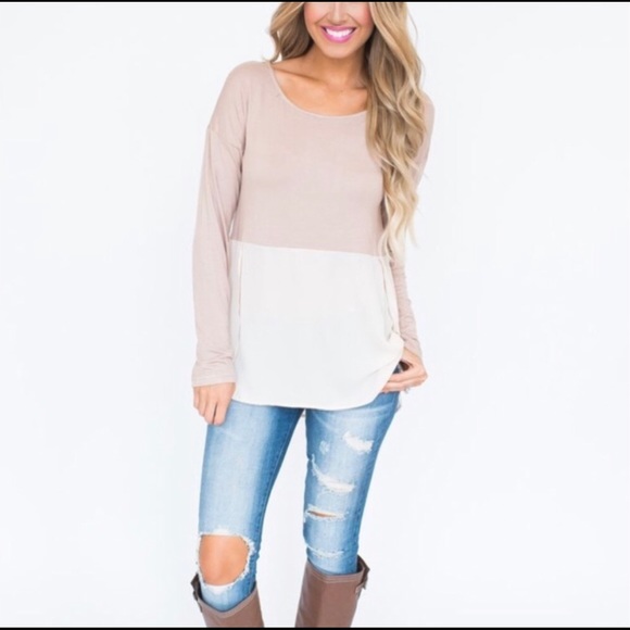 Express Tops - Mocha Chiffon Top size Large